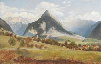 Tyrolean Landscape by 
																			Adolf Obermuellner